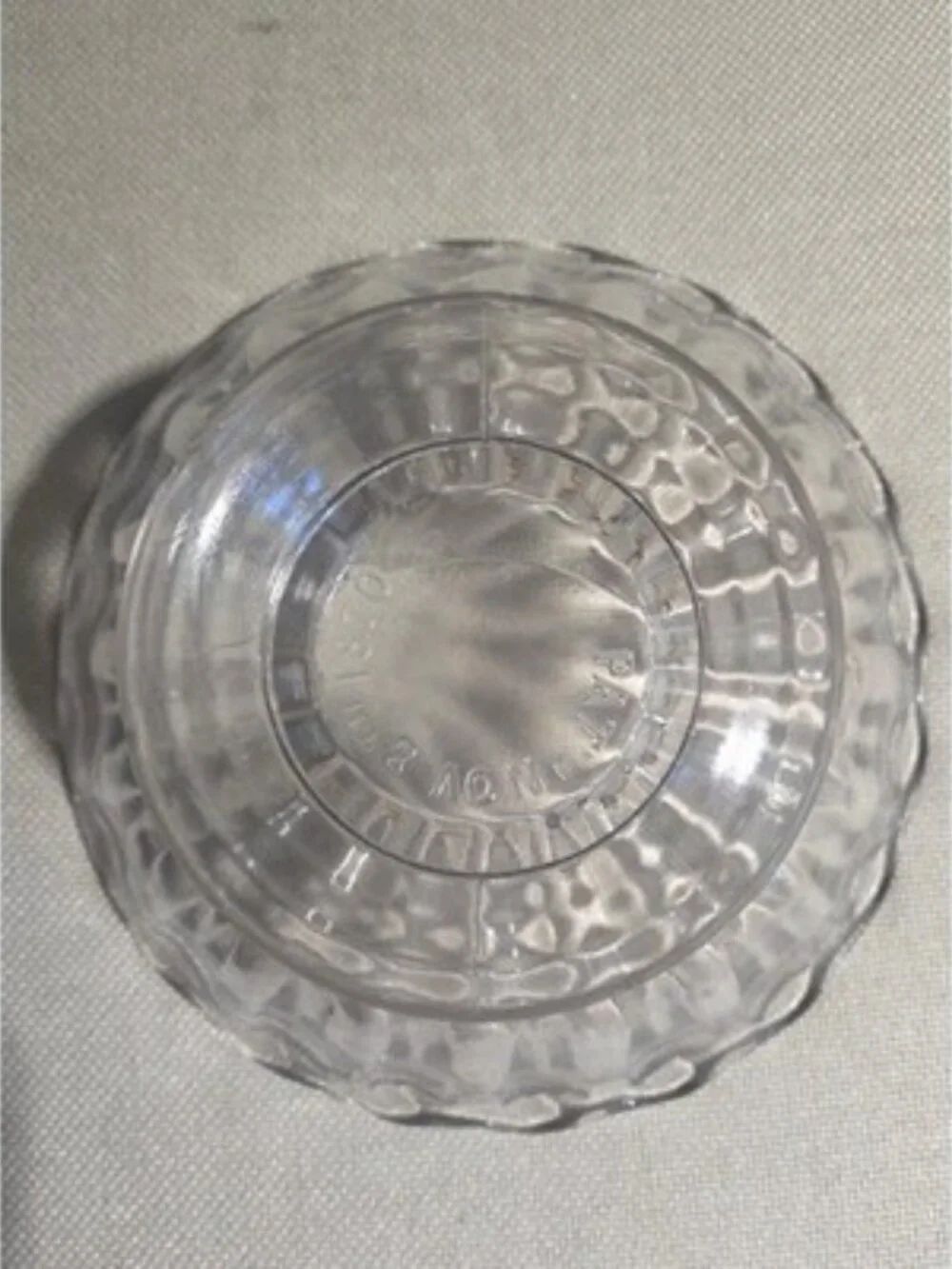 Antique EAPG Clear Glass Serving Bowl Patented Nov 8 1870 Scalloped Ribbed 8